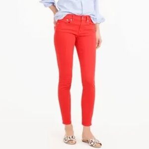J. Crew garment dyed red toothpick ankle denim 31T